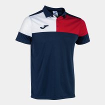 JOMA CREW V SHORT SLEEVE POLO SÖTÉTKÉK PIROS FEHÉR