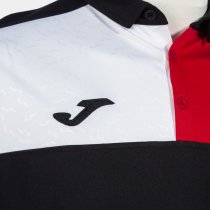 JOMA CREW V SHORT SLEEVE POLO FEKETE PIROS FEHÉR