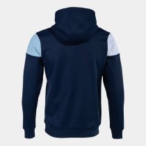 JOMA CREW V ZIP-UPKAPUCNIS PULÓVER SÖTÉTKÉK SKY BLUE FEHÉR