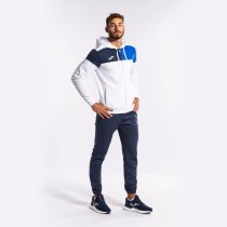 JOMA CREW V ZIP-UPKAPUCNIS PULÓVER FEHÉR KÉK SÖTÉTKÉK